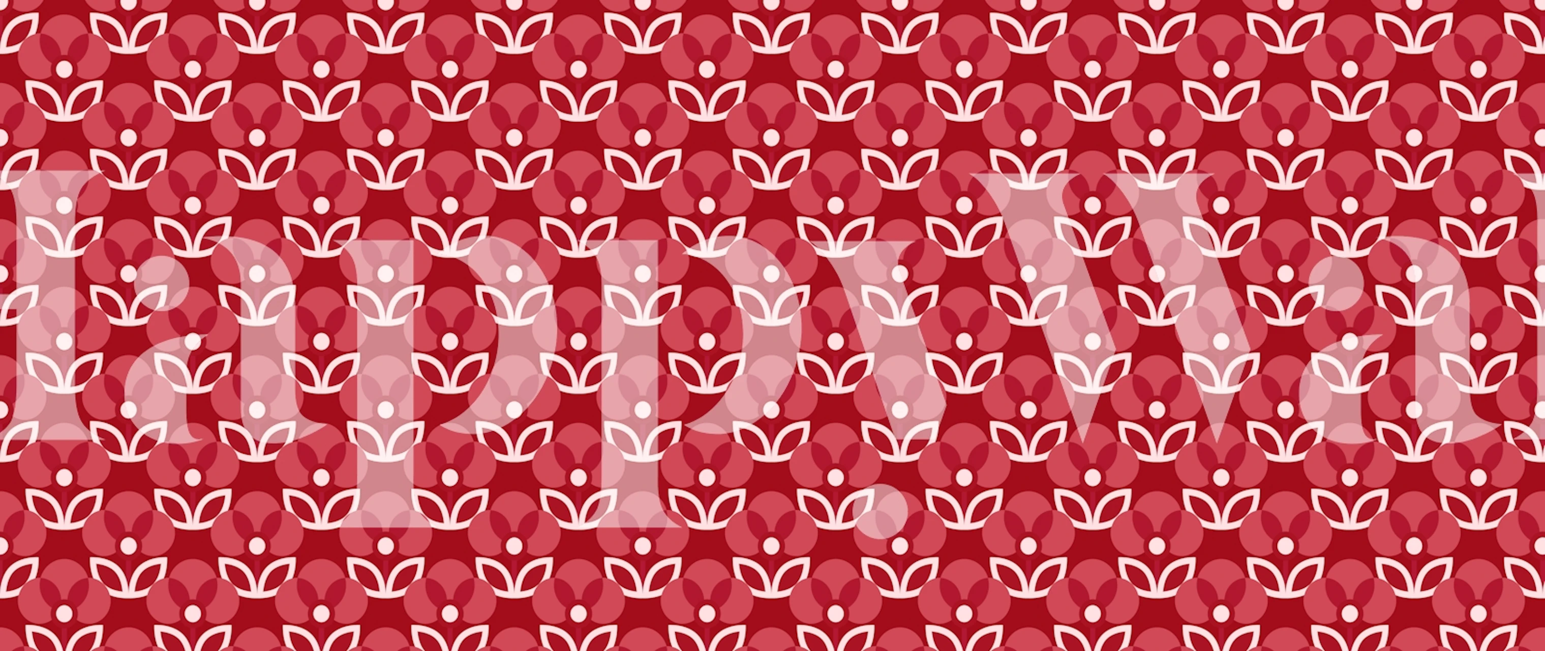 Tapeta Red Blossom Delight u sobi