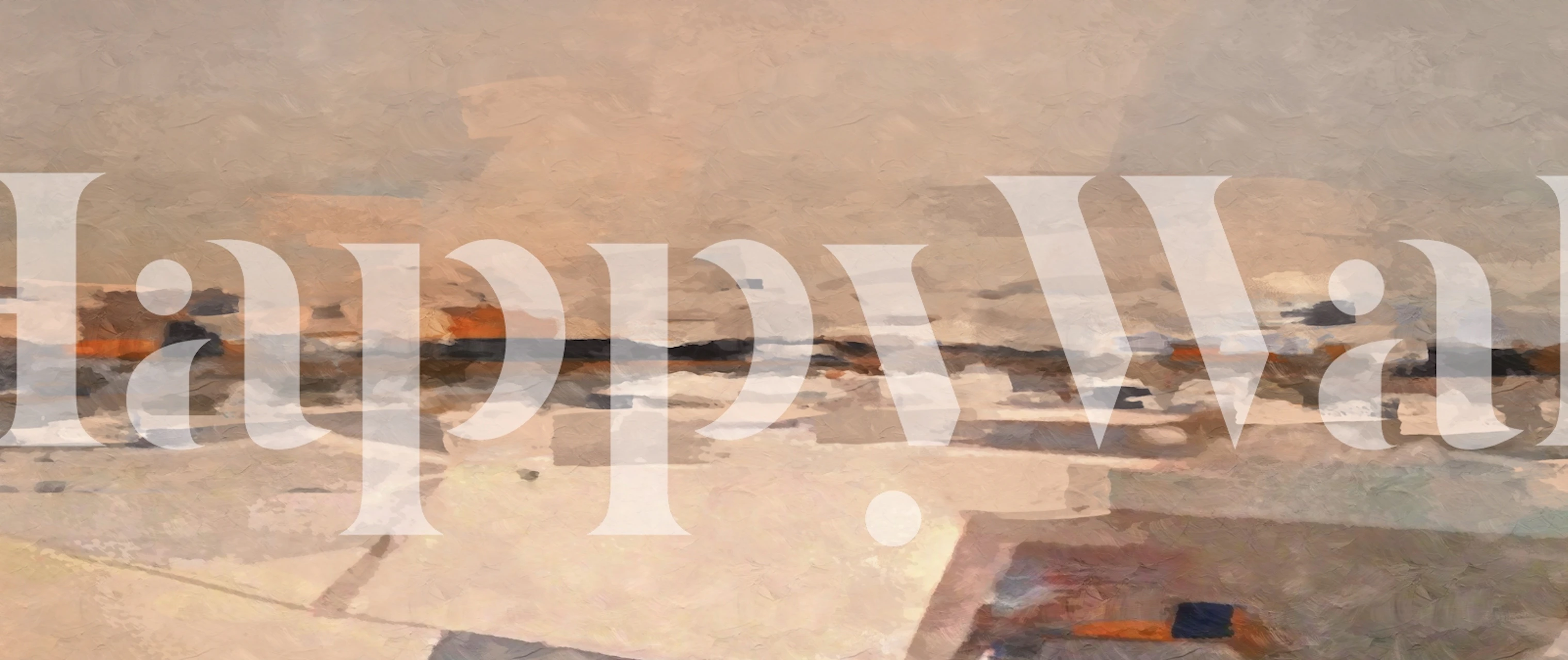 Abstract urban landscape with beige and muted tones wallpaper