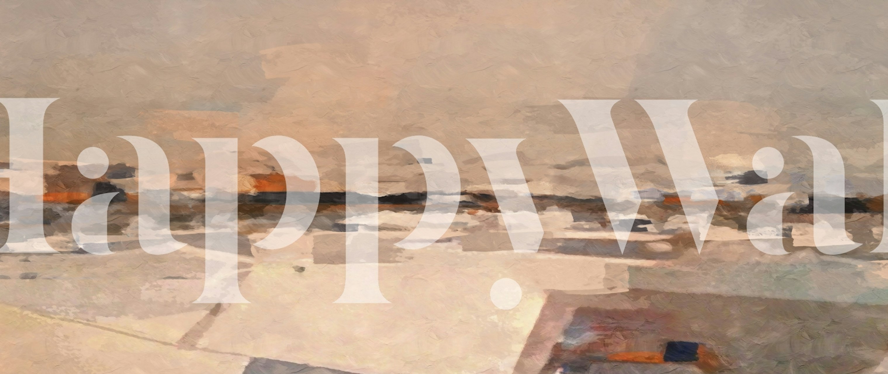 Abstract urban landscape with beige and muted tones wallpaper