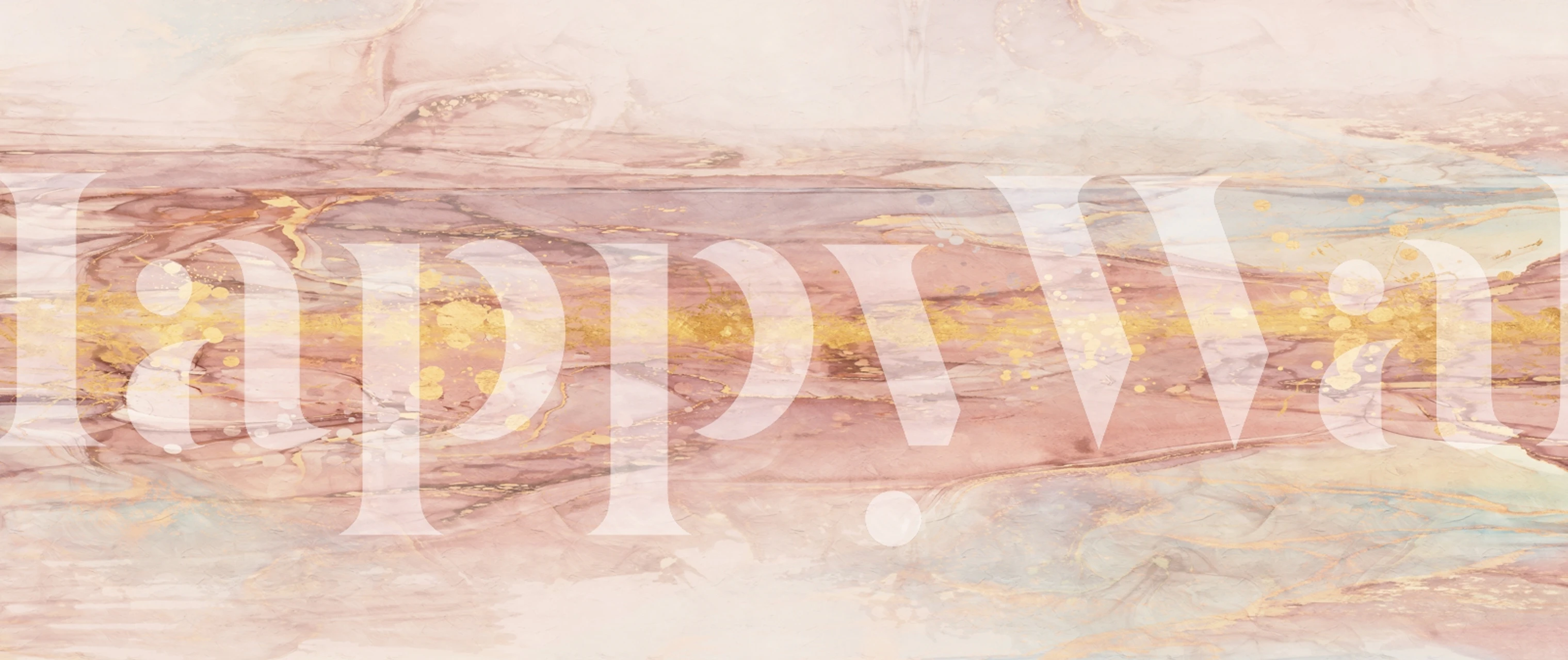 Abstract marble wallpaper in soft pink and gold tones