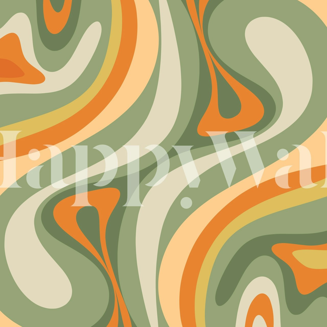 Groovy Retro wallpaper in a stylish room