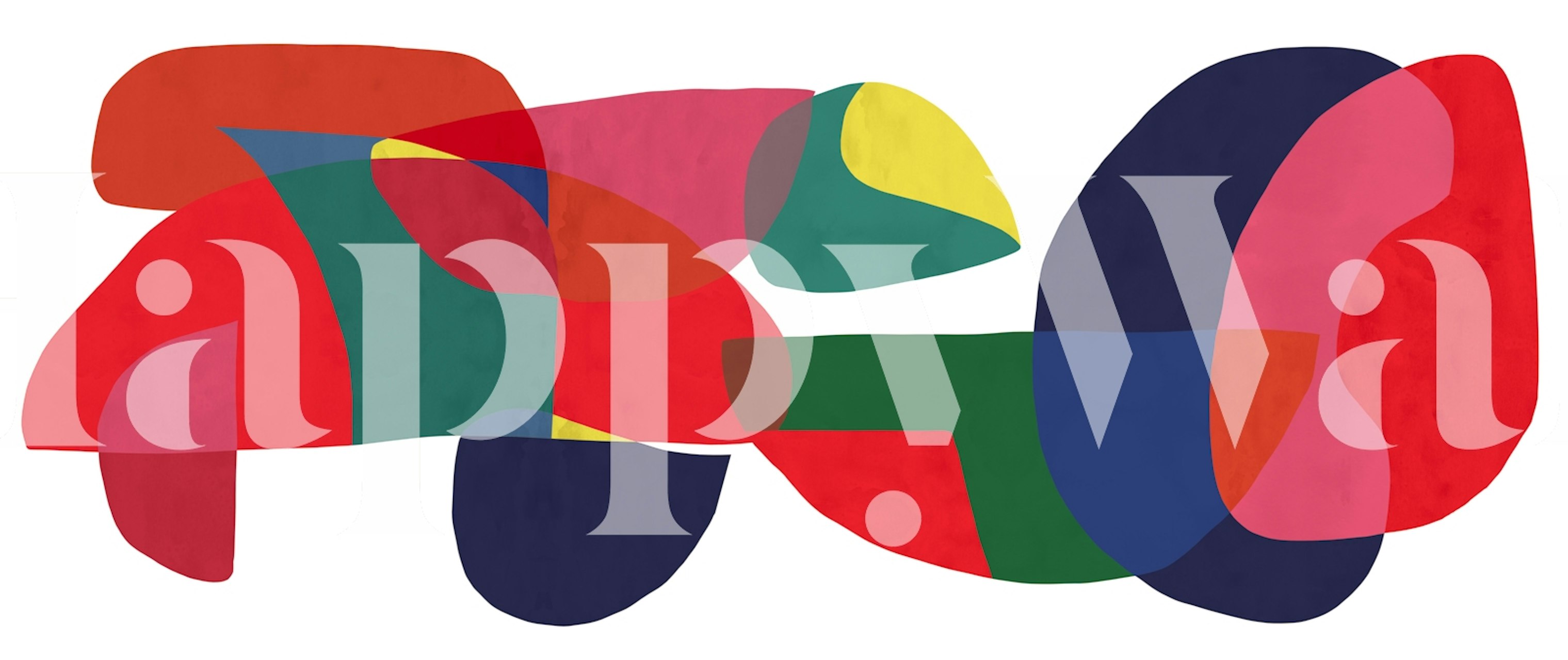 Colorful abstract wallpaper in a room