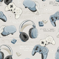 Game Mode: On - cream blue papiers peint