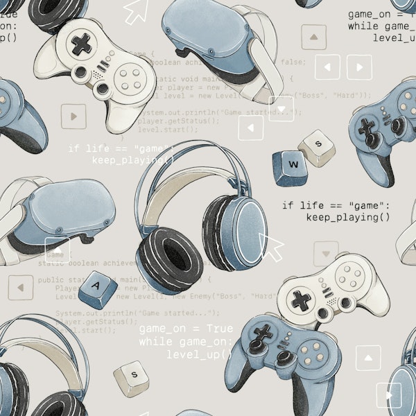 Game Mode: On - cream blue