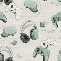 Game Mode: On - cream green papiers peint