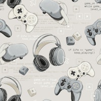 Game Mode: On - cream grey papiers peint