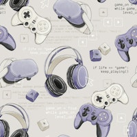 Game Mode: On - cream lavender papiers peint