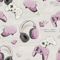 Game Mode: On - cream pink papiers peint