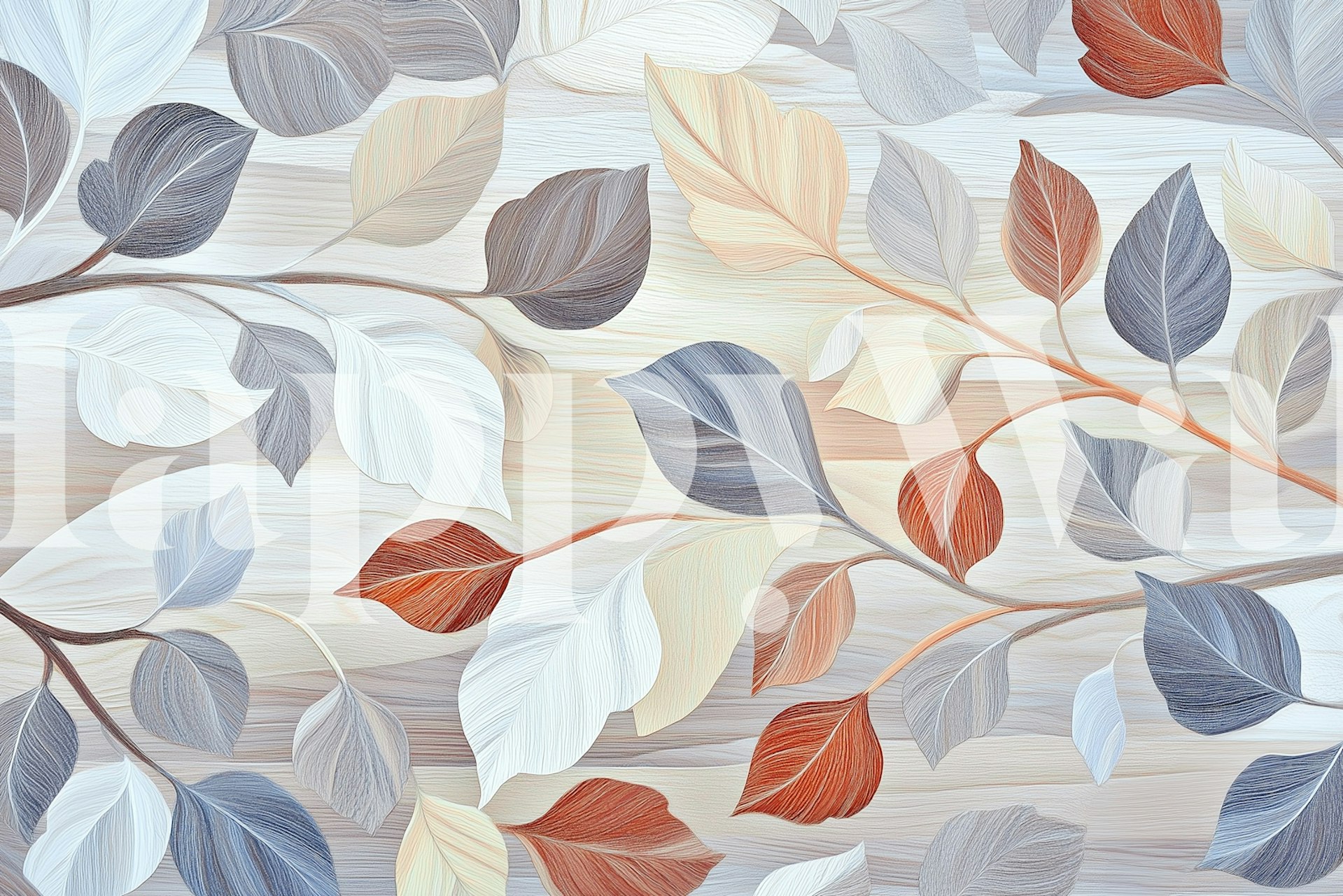 Rustic Charm Leafy Backdrop wallpaper in a room