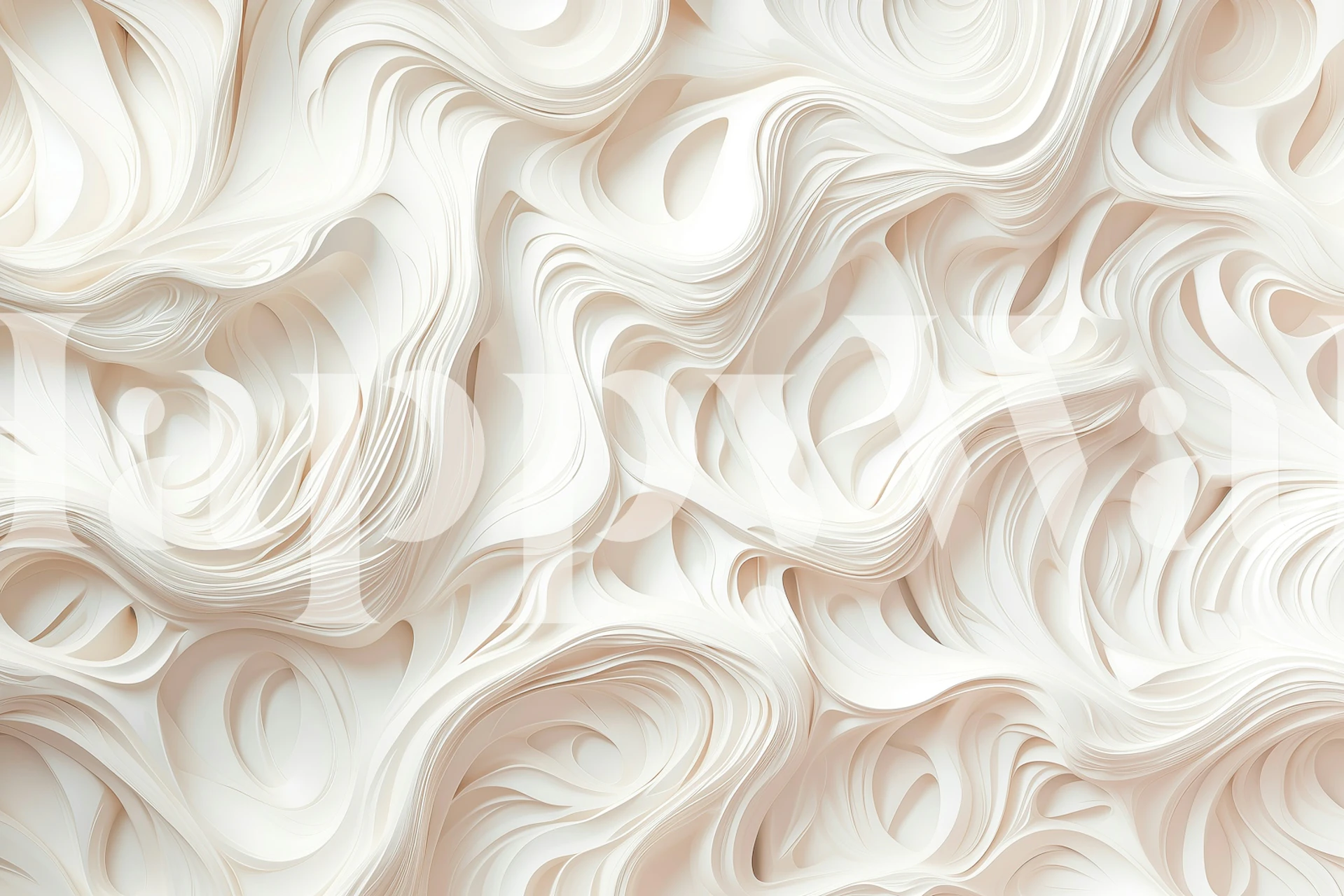 Whimsical waves art wallpaper in a room