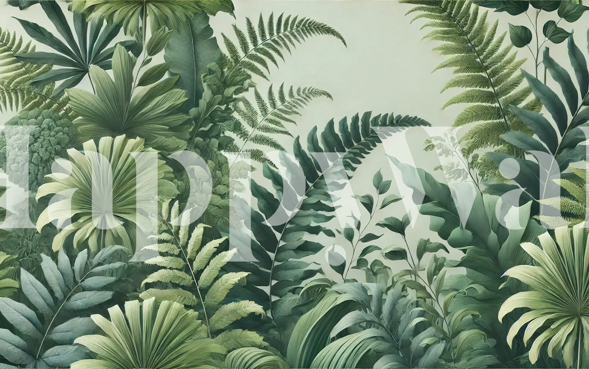 Tapeta Tropical Ferns Escape v místnosti