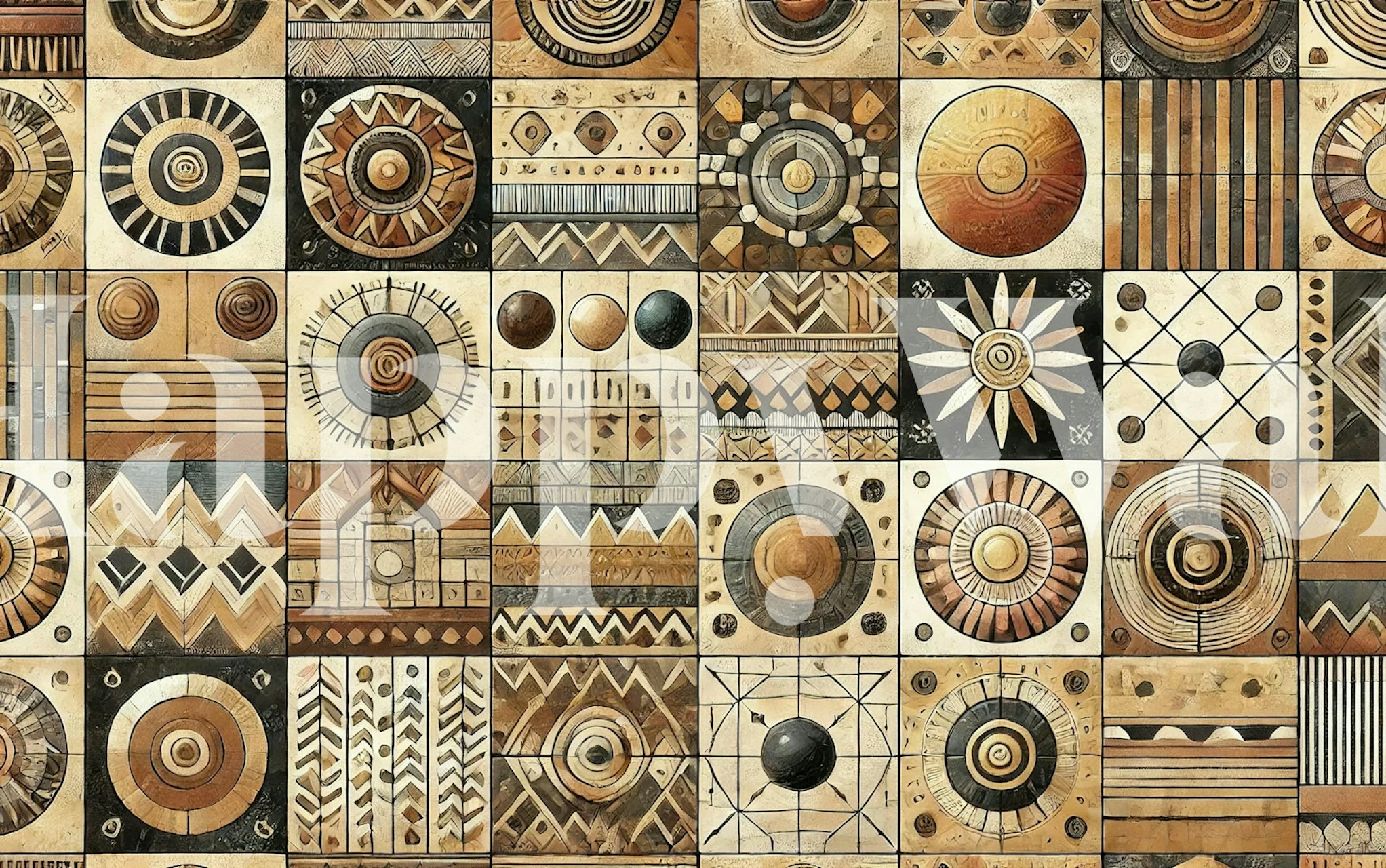 Kuba Earth Tile tapet vist i et rom