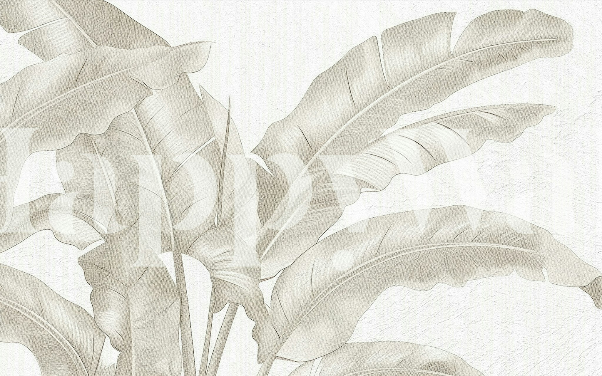 Elegant leaf pattern in neutral tones wallpaper