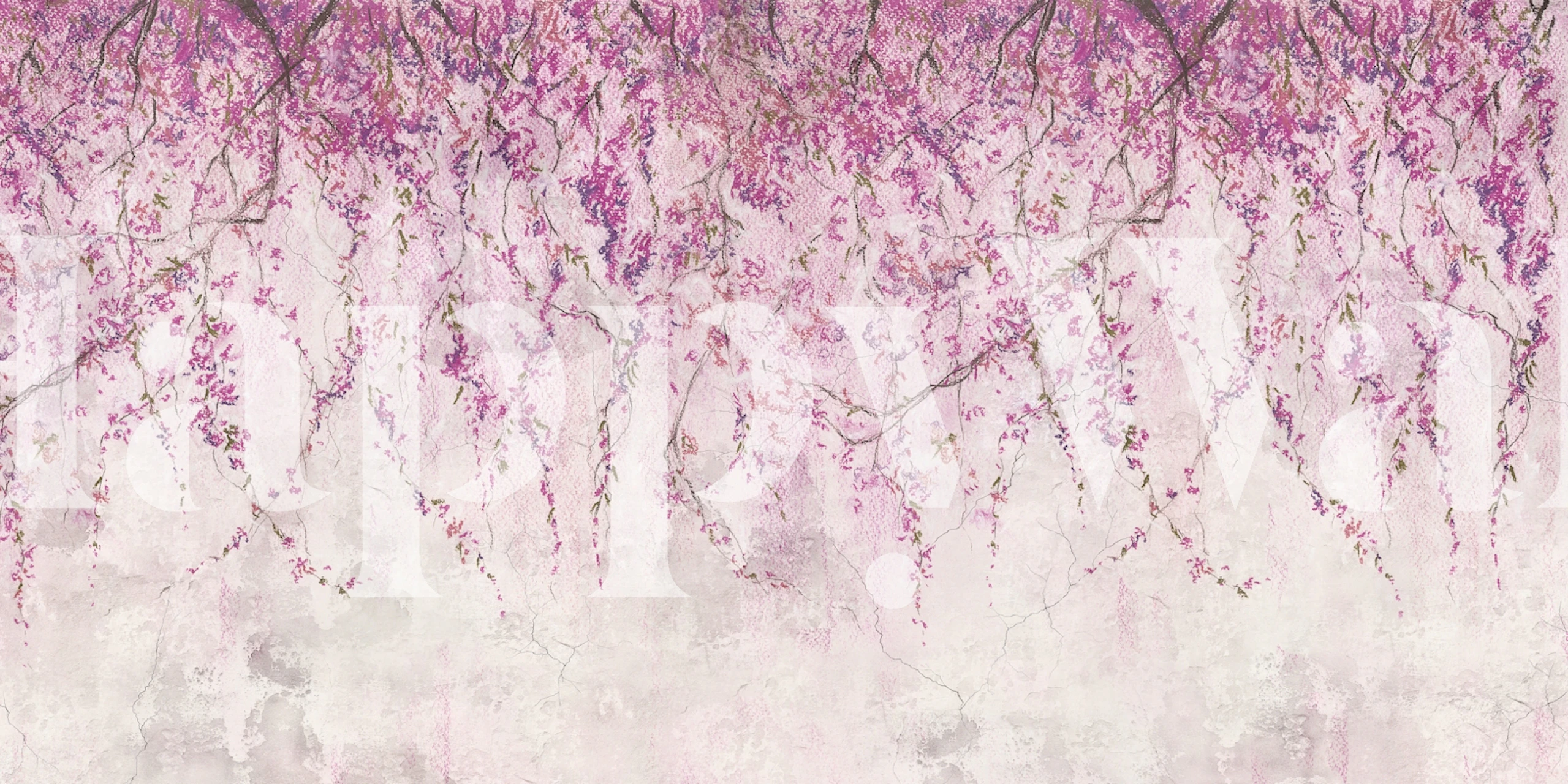 Delicate pink flower scene with soft pink and gray tones wallpaper