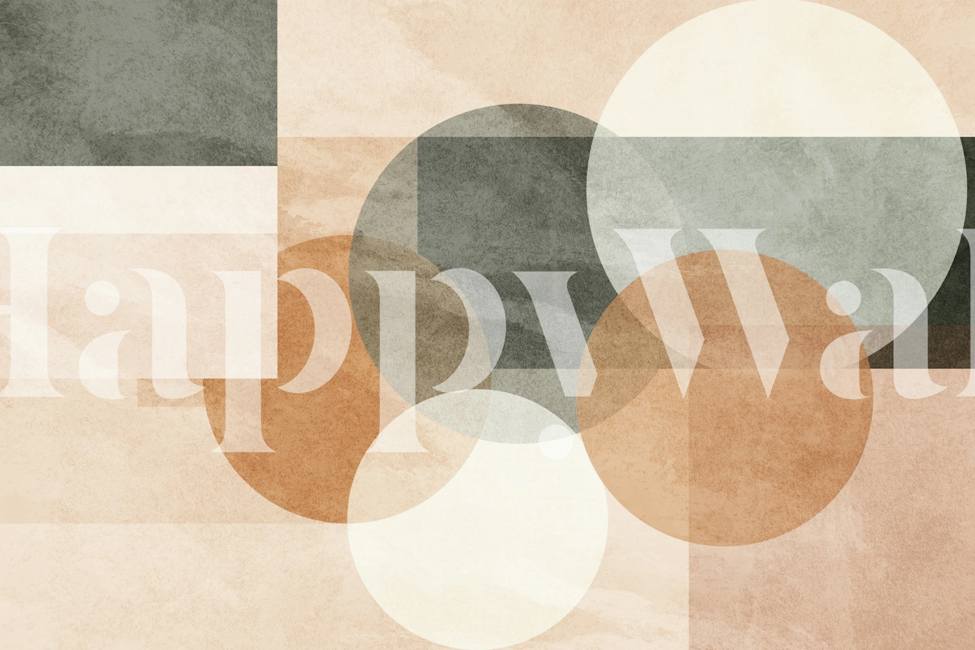 Papel de parede Geometric Soft Tones Art em um quarto