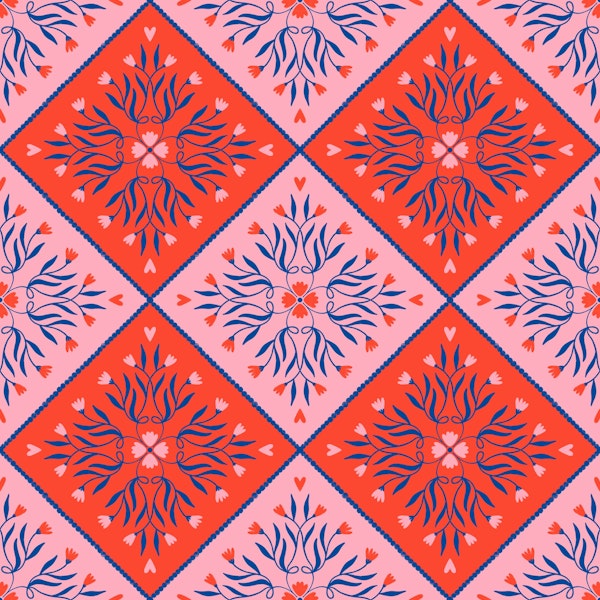 Decorative floral tiles