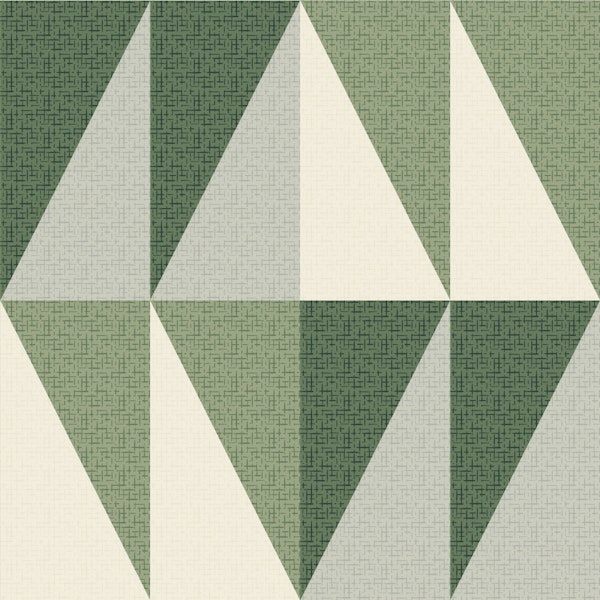 mid-century refracted diamond retro green M