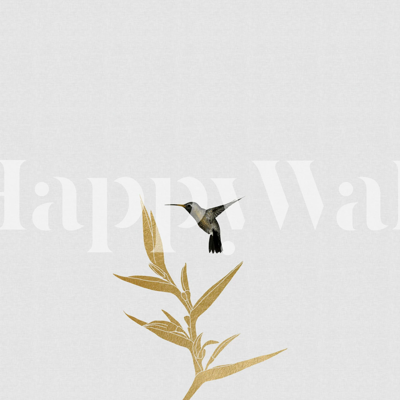 Hummingbird ja flower mural huoneessa