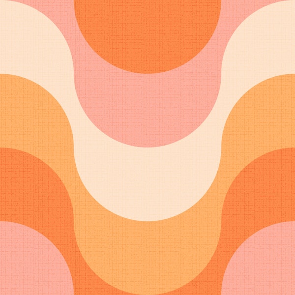 disco wave retro swirl orange pink 60s 70s L