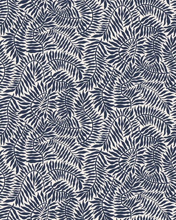 Dark Navy Blue Ferns