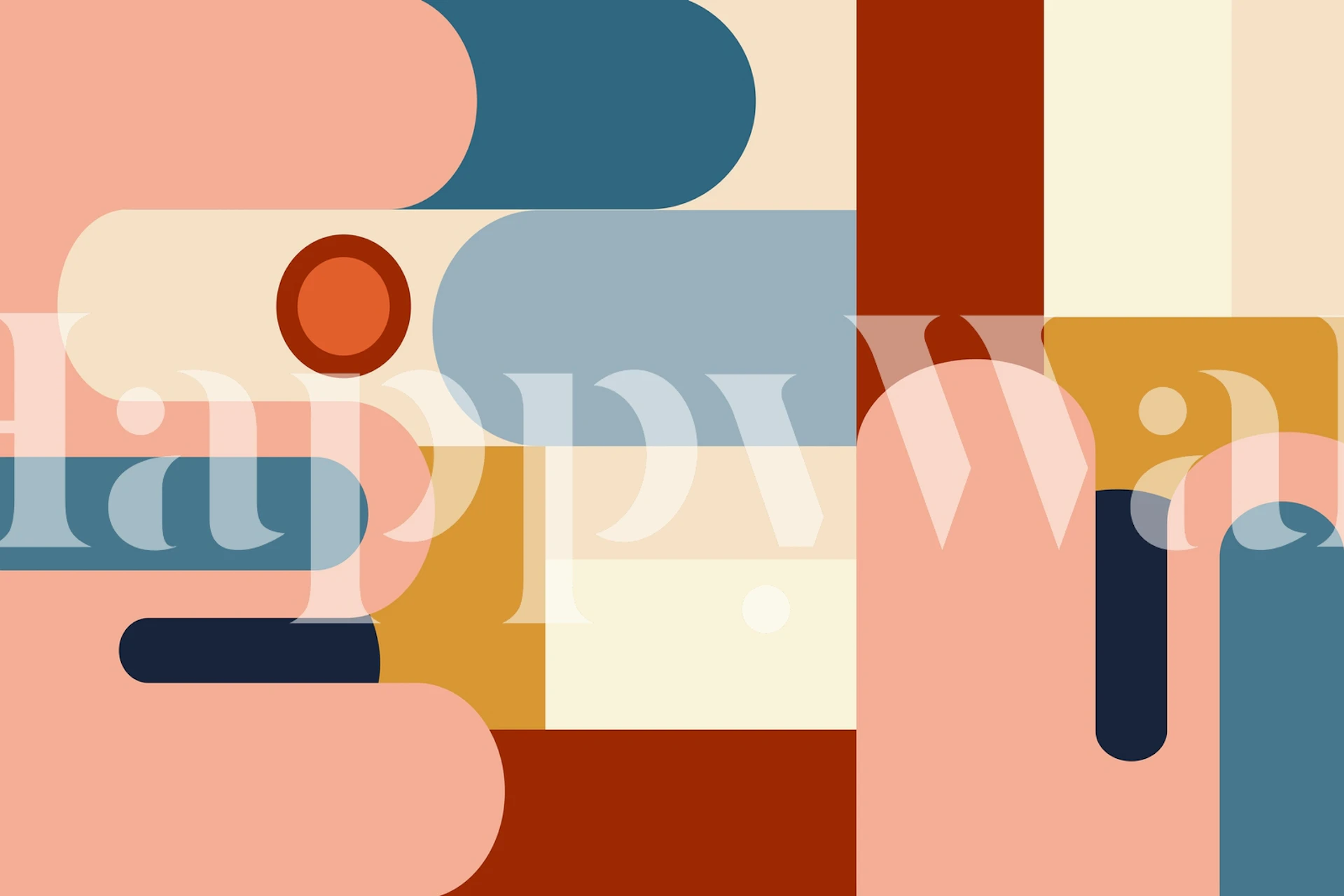 Zidna obloga Geometric shapes prikazana u prostoriji