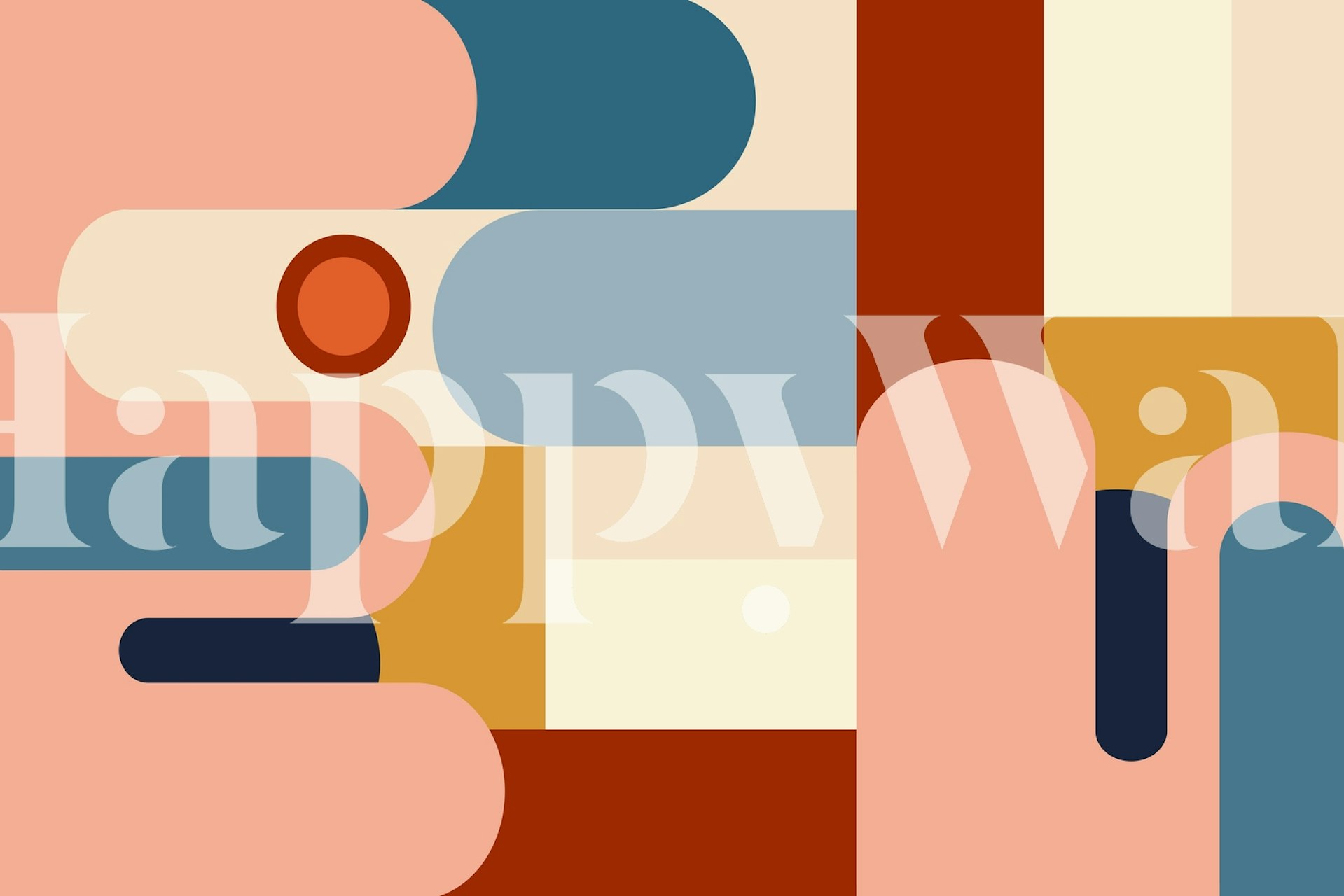 Papel pintado Geometric shapes mostrado en una habitación