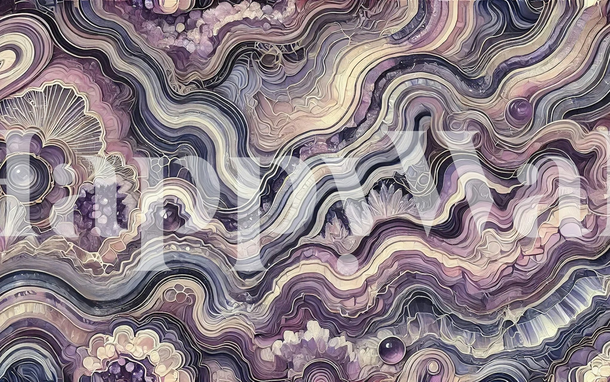 Carta da parati Amethyst Flow in una stanza elegante