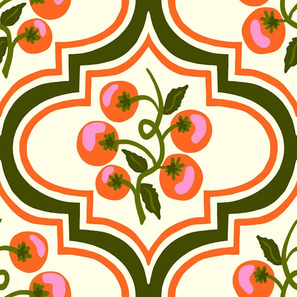 Red Tomato Vine Vintage Ogee - Green