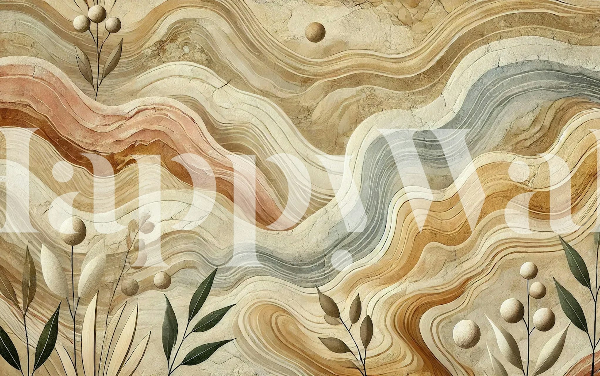 Tapeta Earthen Flow u postavci sobe