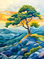 Vibrant Tree Vista wallpaper