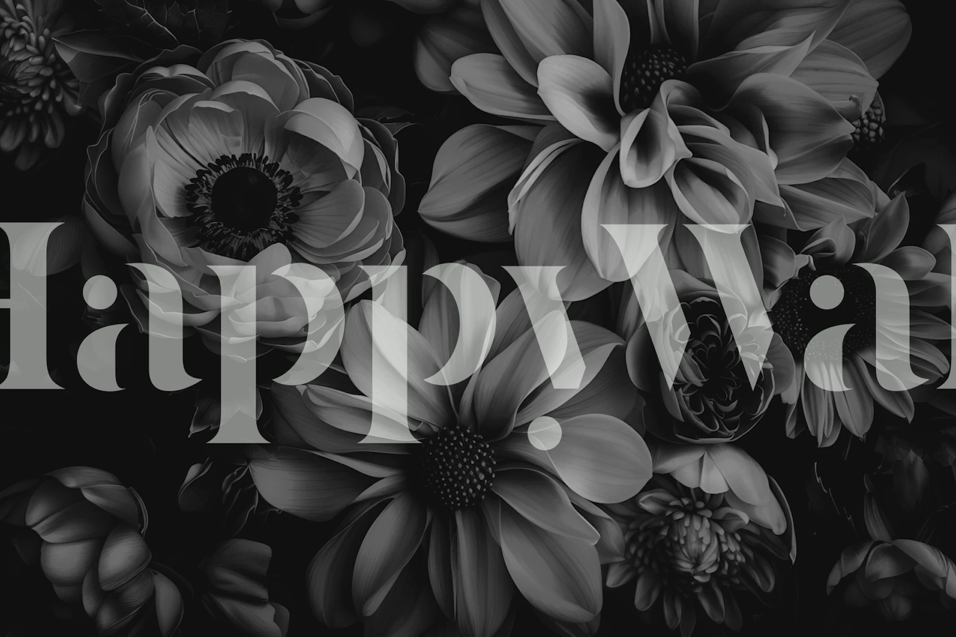 Sophisticated Dark Flower Mood wallpaper in a room