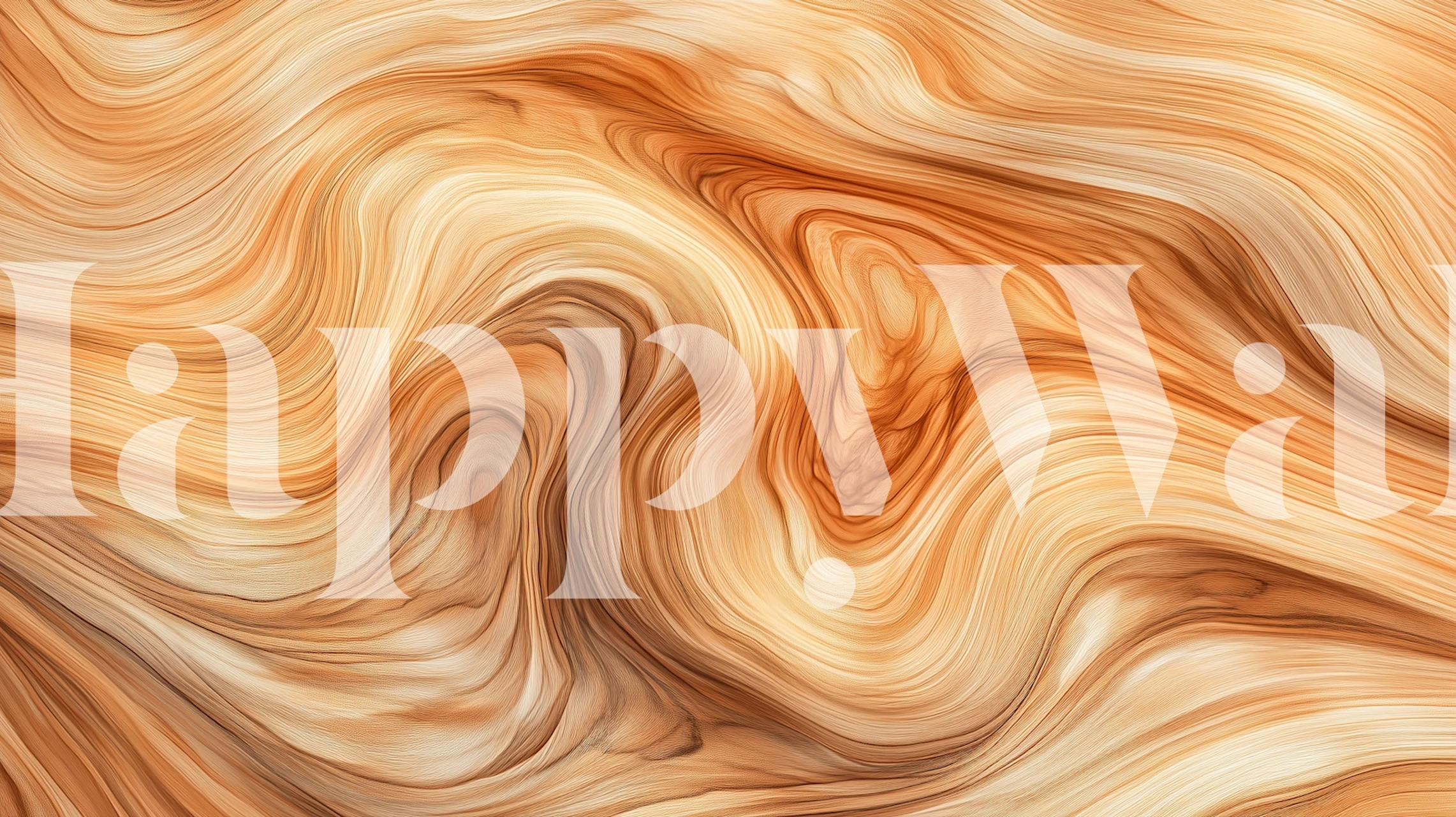 Swirling wooden texture in warm shades of brown and cream wallpaper