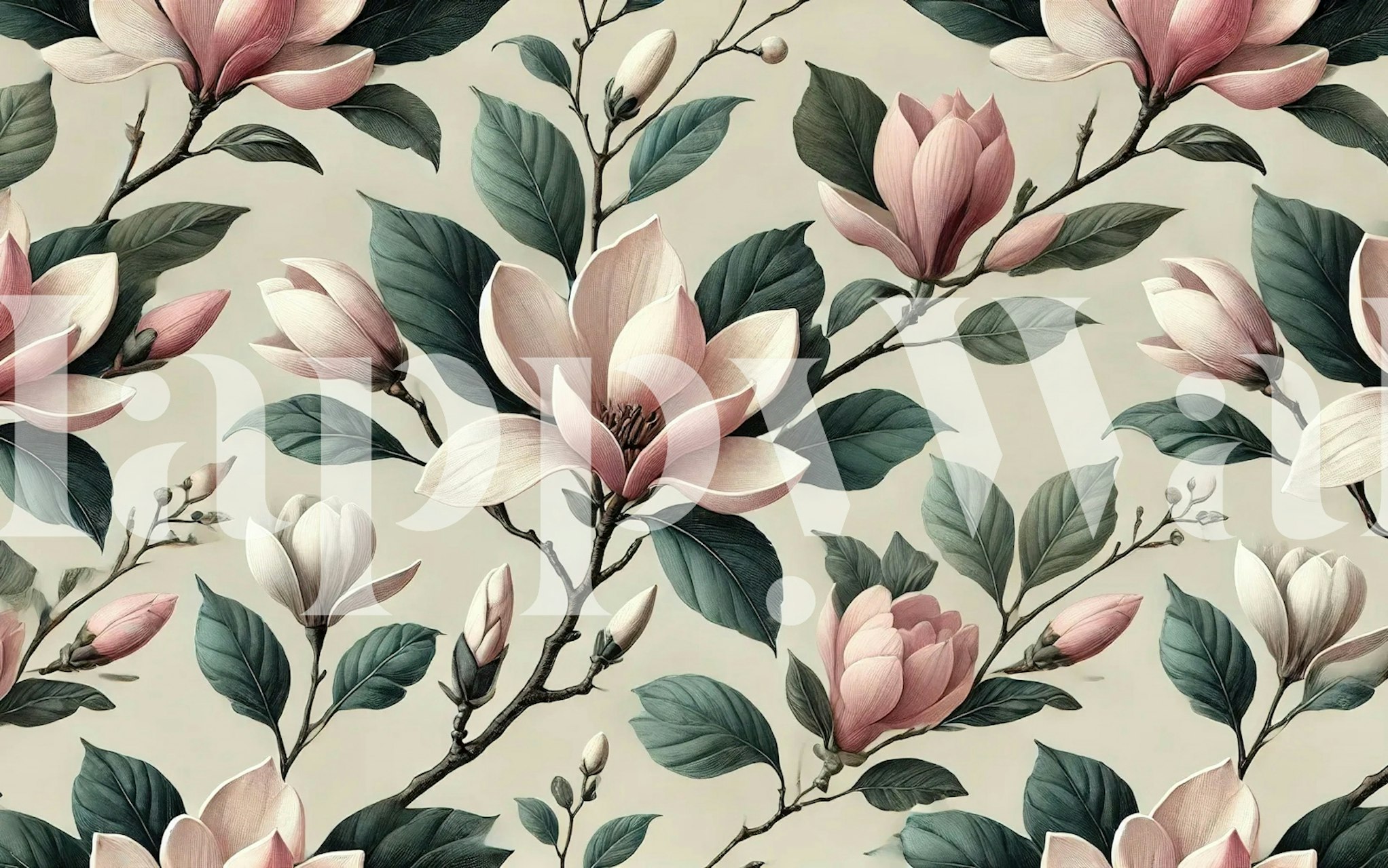 Blush Magnolia Bloom tapet i ett rum