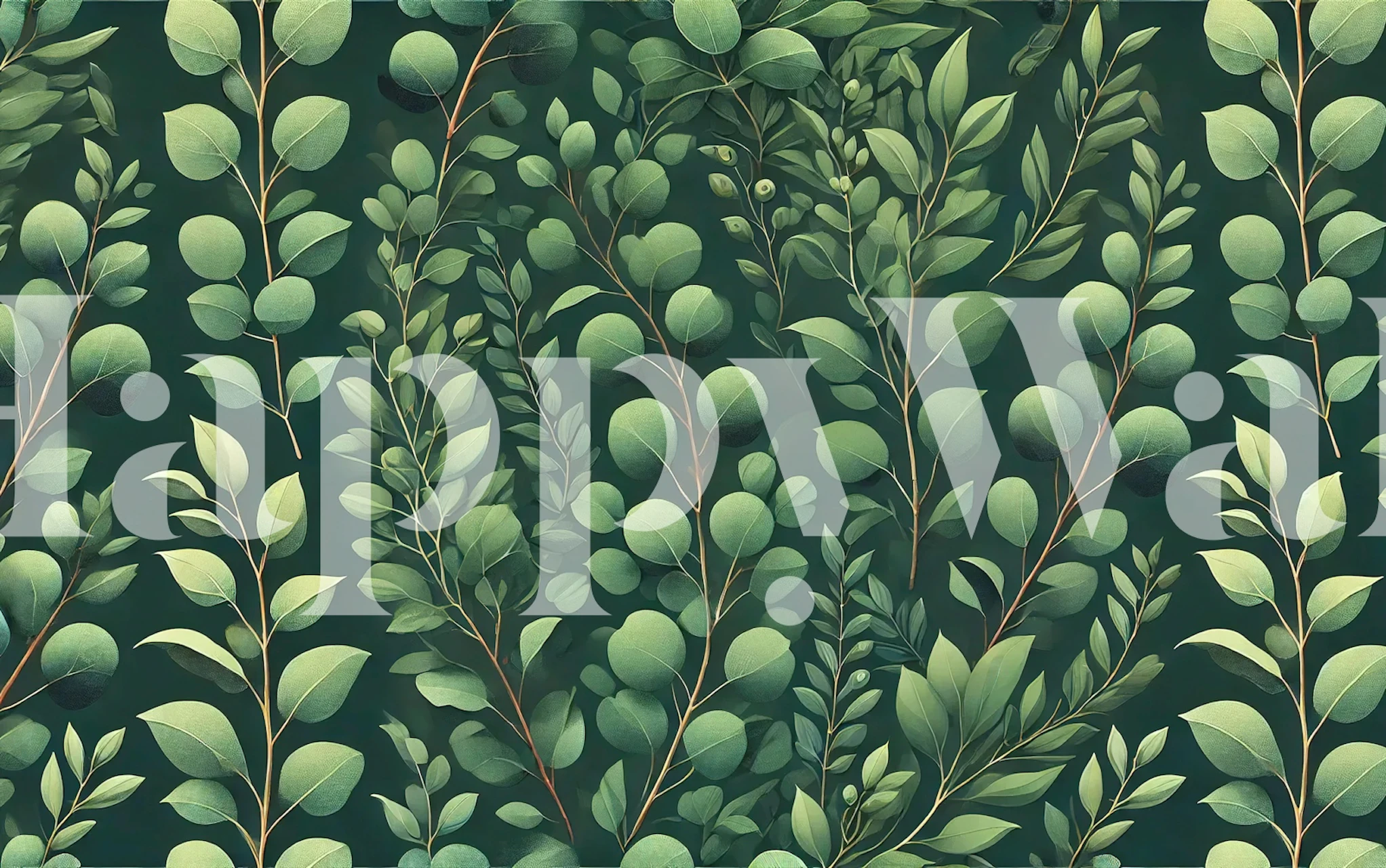 Eucalyptus Grove wallpaper in a room