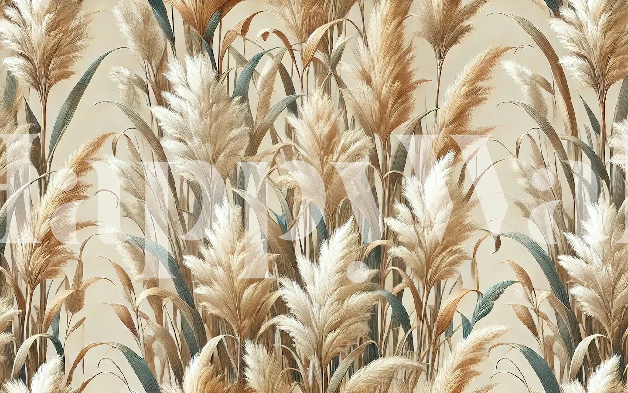 Golden Pampas Field wallpaper in a room