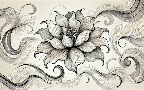 Monochrome Bloom Reverie