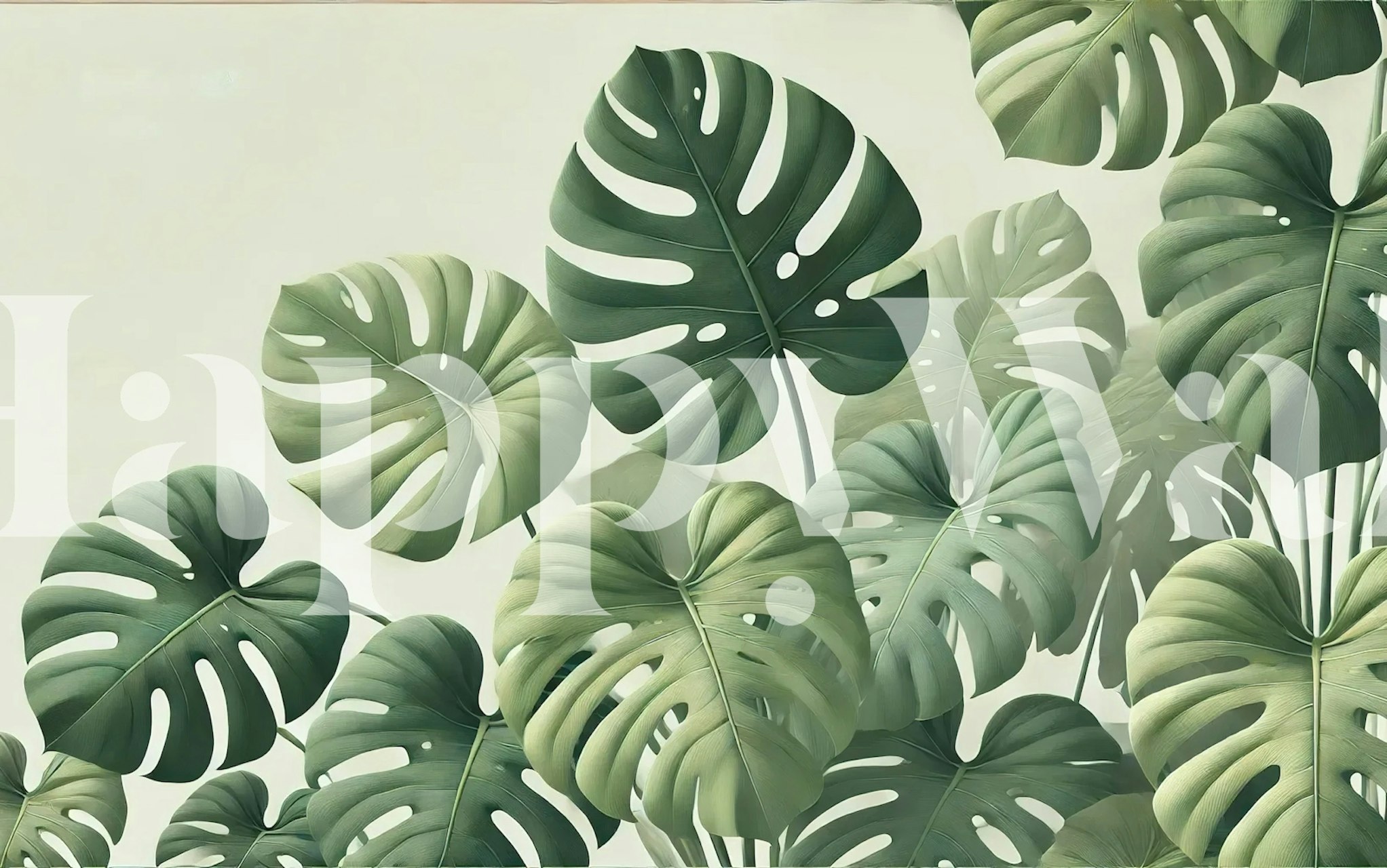 Monstera Lightscape tapetti huoneessa
