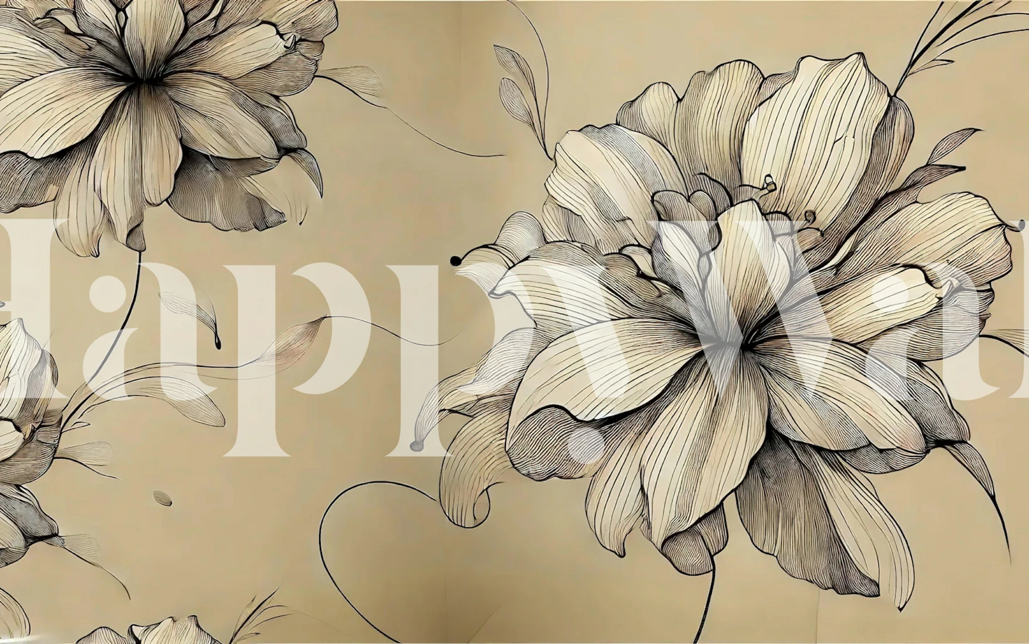 Elegant floral wallpaper design in a room