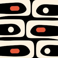 Midcentury Mod Minimal Black Piquet Abstract tapet