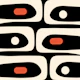 Midcentury Mod Minimal Black Piquet Abstract