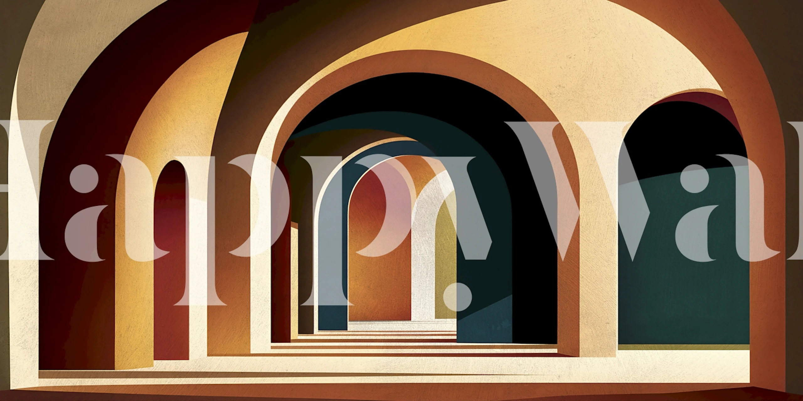 Golden Hour Arches tapet i et moderne rom