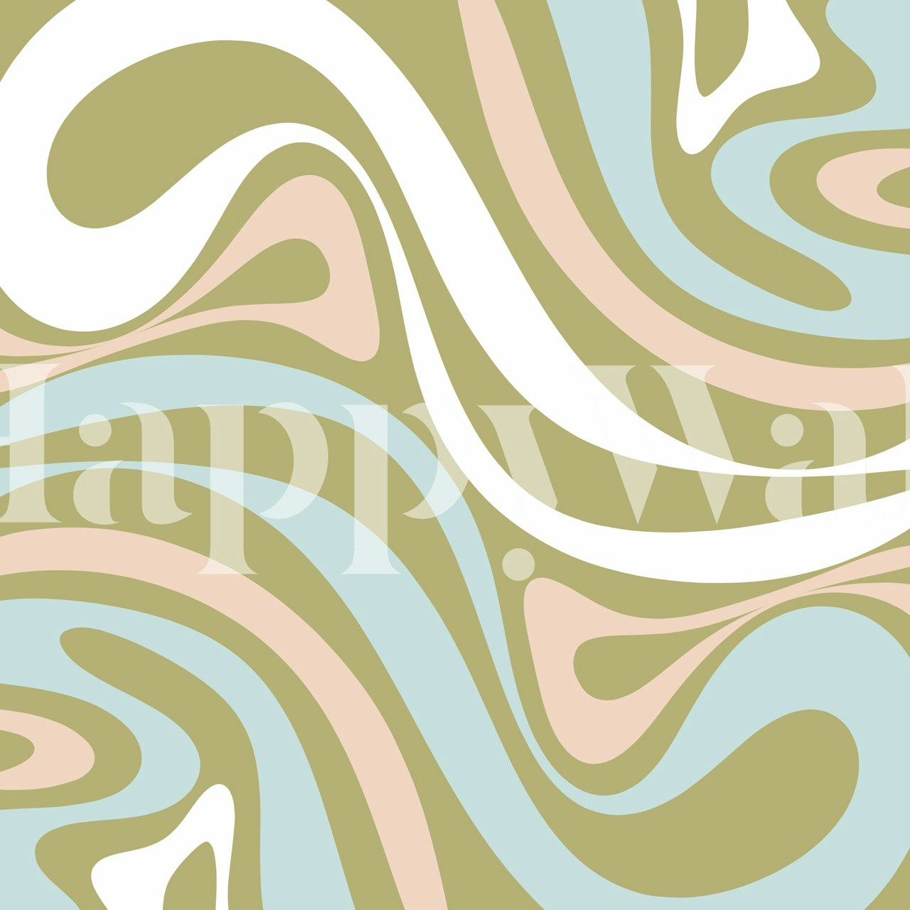 Groovy Retro Abstract wallpaper in a room