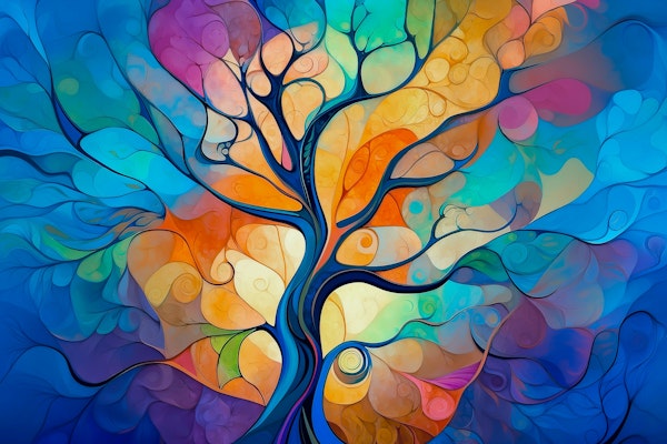 Whimsical Tree of Colors