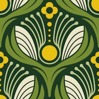 Art Deco Floral in Green - L tapety