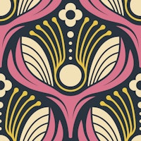 Art Deco Floral in Pink - S tapety