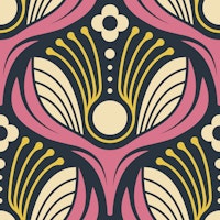Art Deco Floral in Pink - L tapety