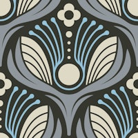 Art Deco Floral in Blue Gray - L tapety