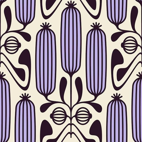 Ornate Floral Cucumbers in Purple - S