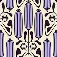 Ornate Floral Cucumbers in Purple - L wallpaper