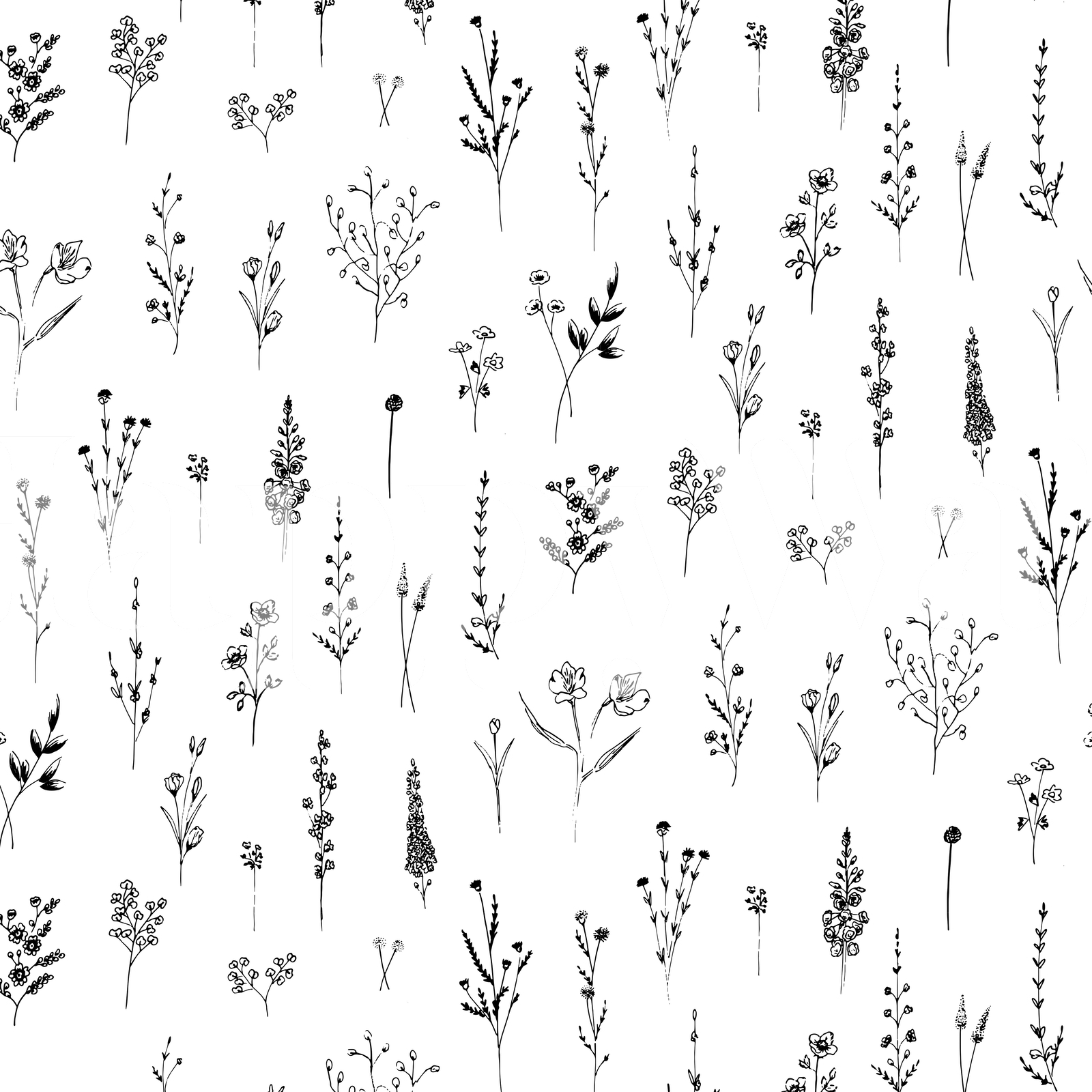 Wildflowers Pattern Wallpaper | Happywall